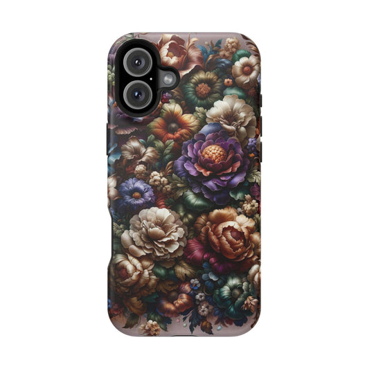 Floral Elegance MagSafe Compatible iPhone Case – Protective Dual-Layer Design with Vibrant Full-Wrap Print