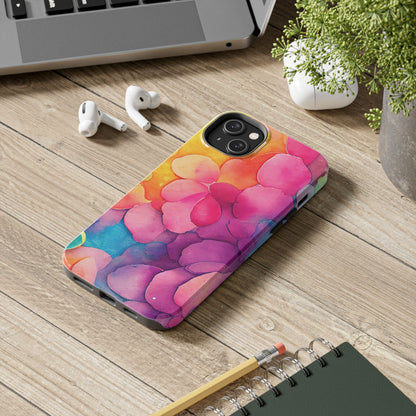 Sunset Petals Watercolor iPhone Case – Slim Design, Glossy Finish