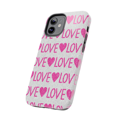 Pink Glitter Love Pattern – iPhone Series Case