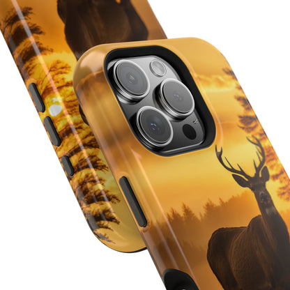 Sunset Majesty: Regal Stag – MagSafe iPhone Case