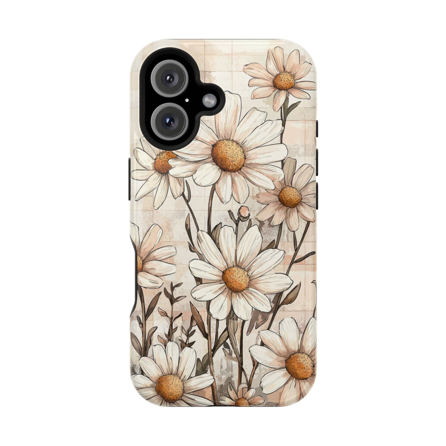 Pastel Daisy MagSafe iPhone Case - Elegant Floral Protective Cover