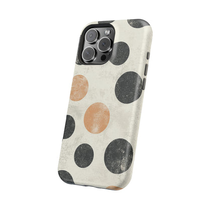 Vintage Polka Dot MagSafe iPhone Case - Retro Abstract Protective Cover