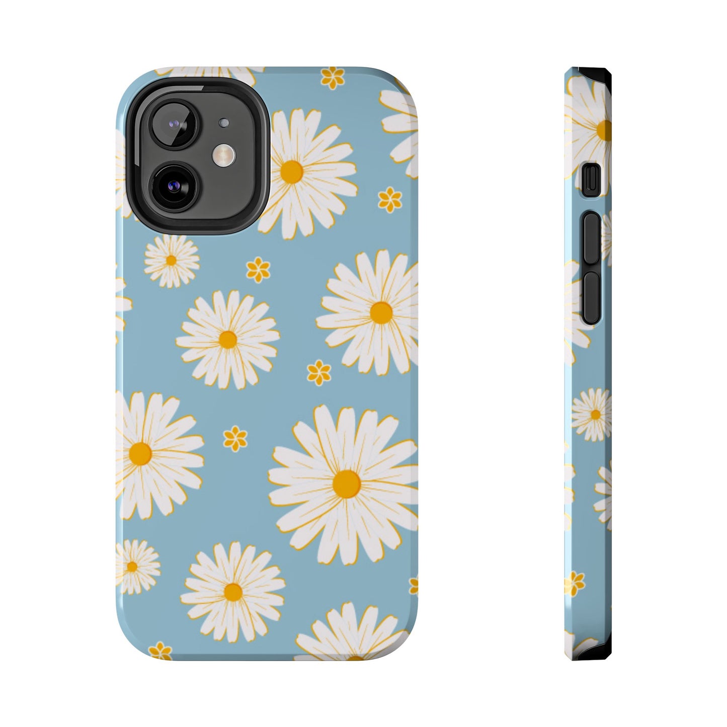 Bright Daisy iPhone Case – Light Blue Background, Shockproof and Slim Design - BOGO Cases