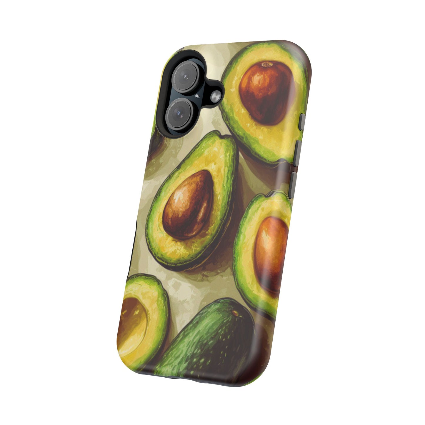 Realistic Avocado MagSafe iPhone Case – Detailed Green Fruit Design, Shockproof Protection