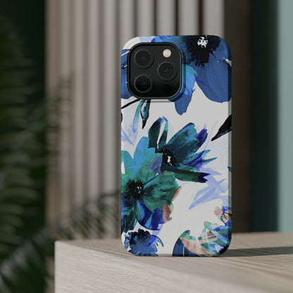 MagSafe iPhone Case – Serene Blue Blossom