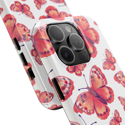 Coral Butterfly iPhone Case – Slim, Protective Design with Bold Watercolor Print