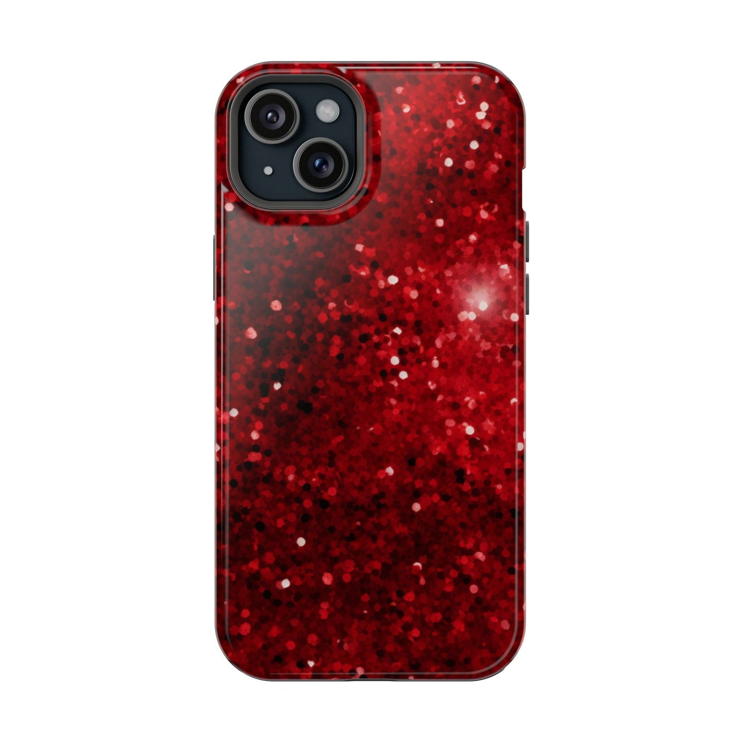 Crimson Glow Glitter MagSafe Case