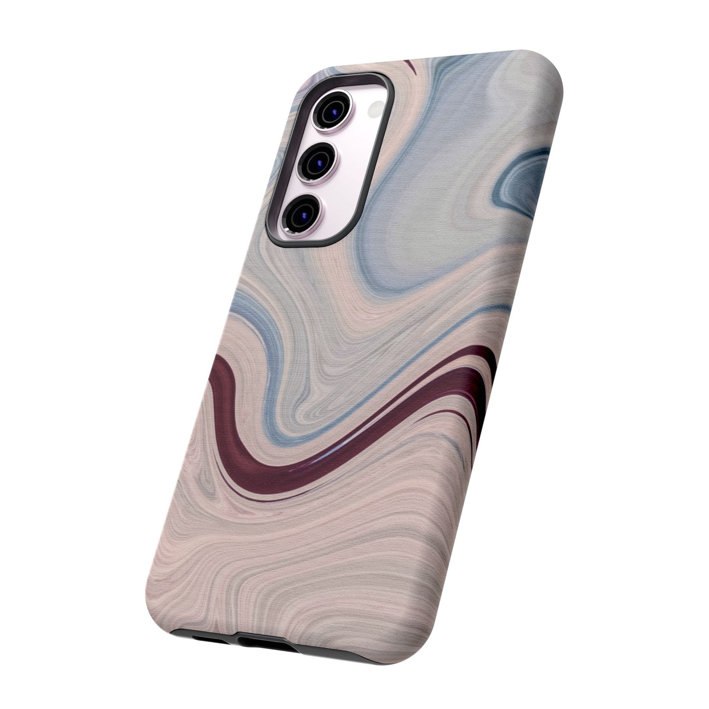 Marble Swirl Elegance – Samsung Galaxy Case in Blue & Blush Abstract Design