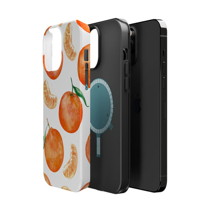 Tangerine Dreams Tough MagSafe iPhone Case – Watercolor Orange Design, Shockproof Dual Protection