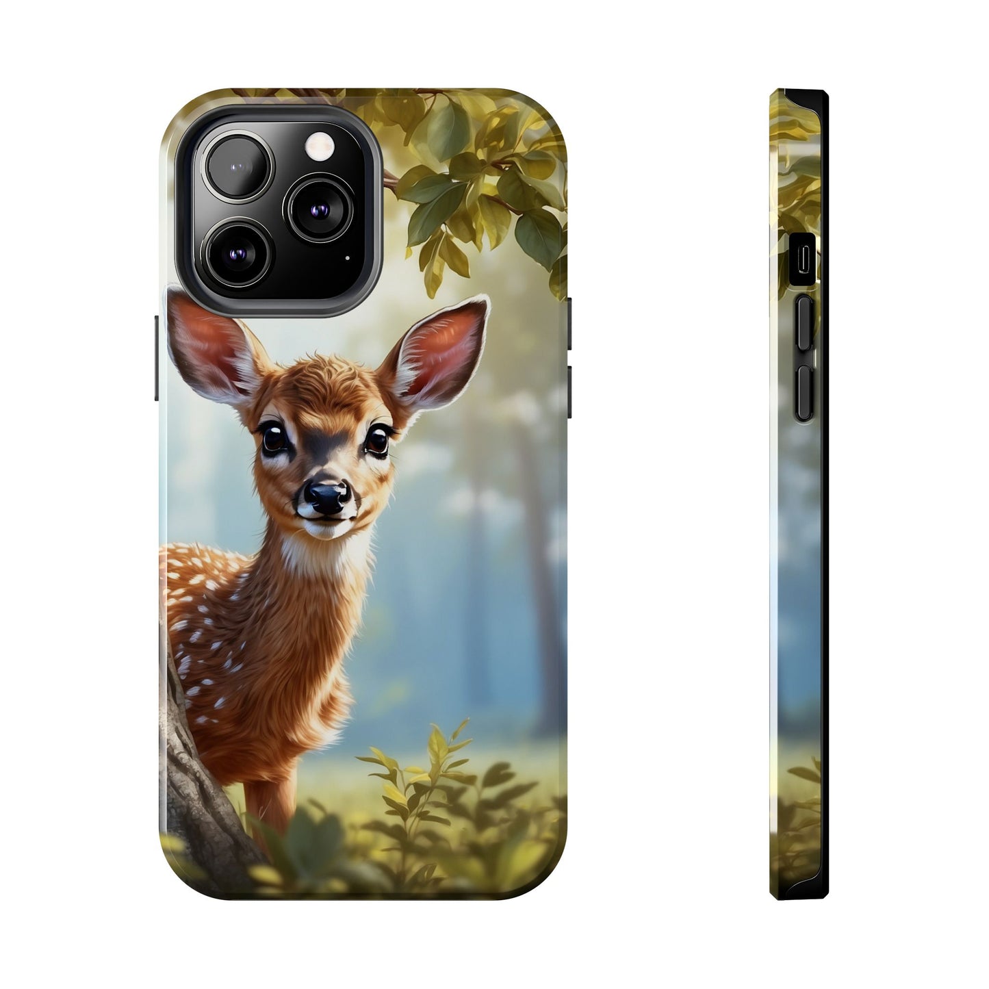 Whimsical Fawn in a Sunlit Forest iPhone Case