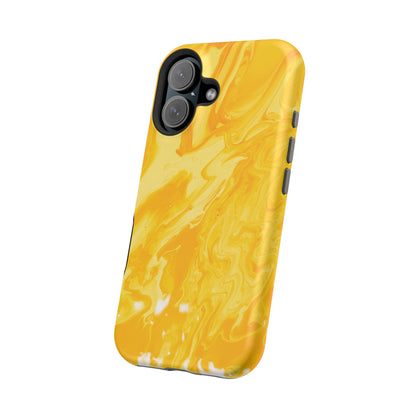 Luxe Yellow Marble MagSafe iPhone Case – Bold Golden Elegance with Magnetic Precision