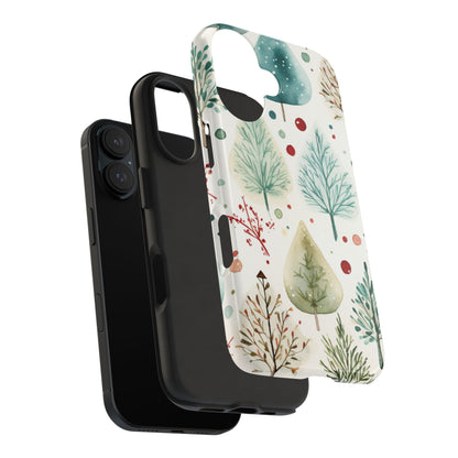 Watercolor Winter Trees iPhone Case – Nature-Inspired, Holiday Theme Protective Cover