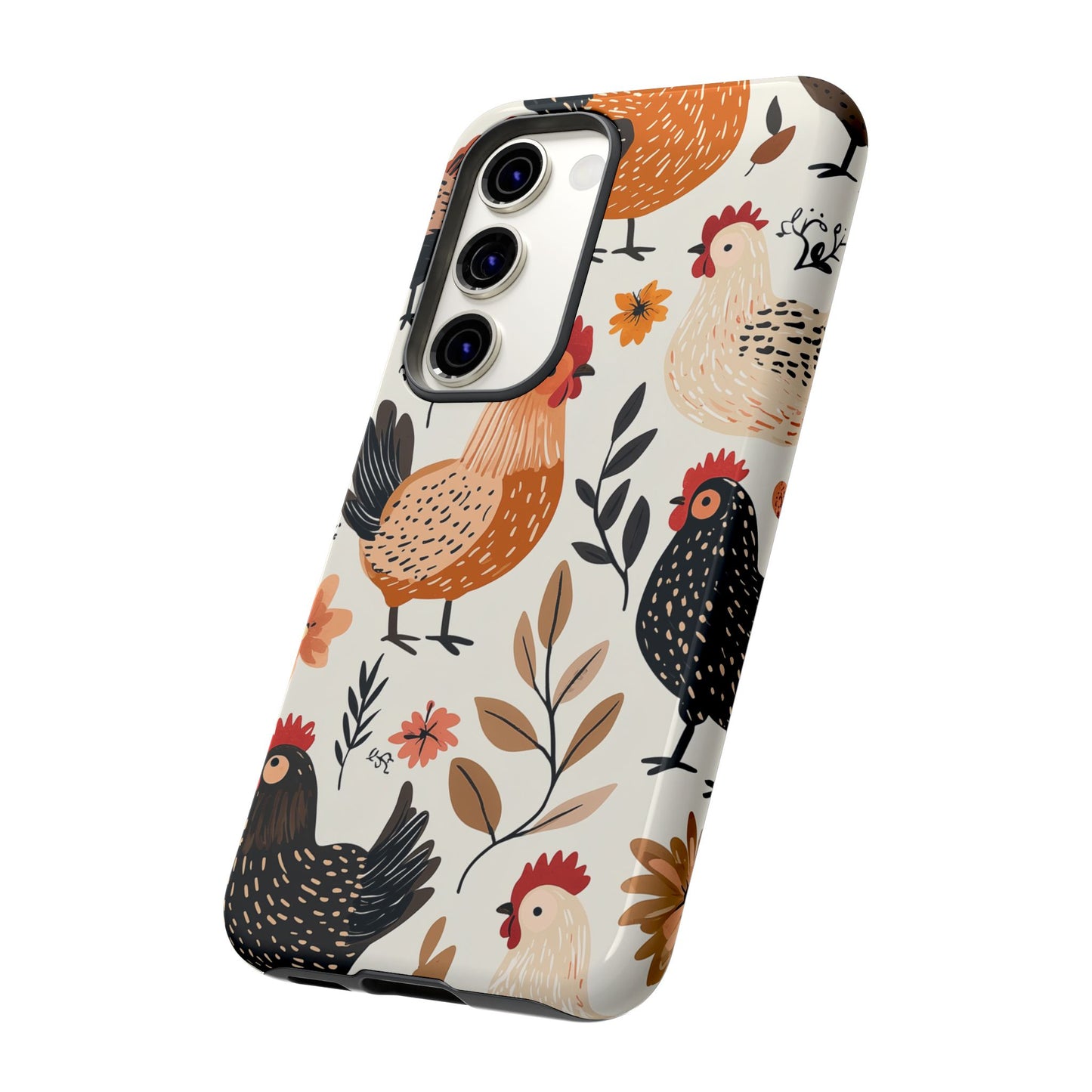 Samsung Galaxy Case: Cluckin' Vintage – Chickens & Leaves