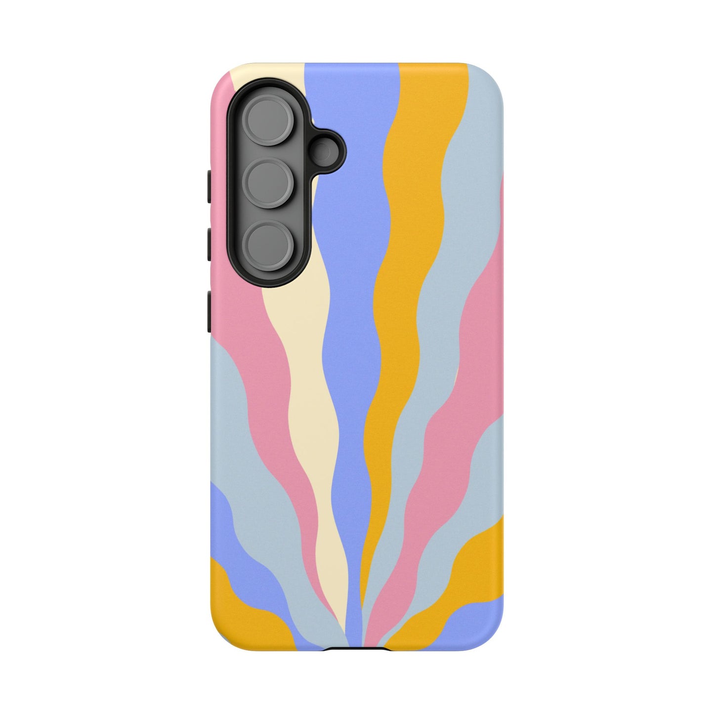 Pastel Radiance Samsung Galaxy Case – 70s-Inspired Dual-Layer Design with Wavy Sunburst Pattern