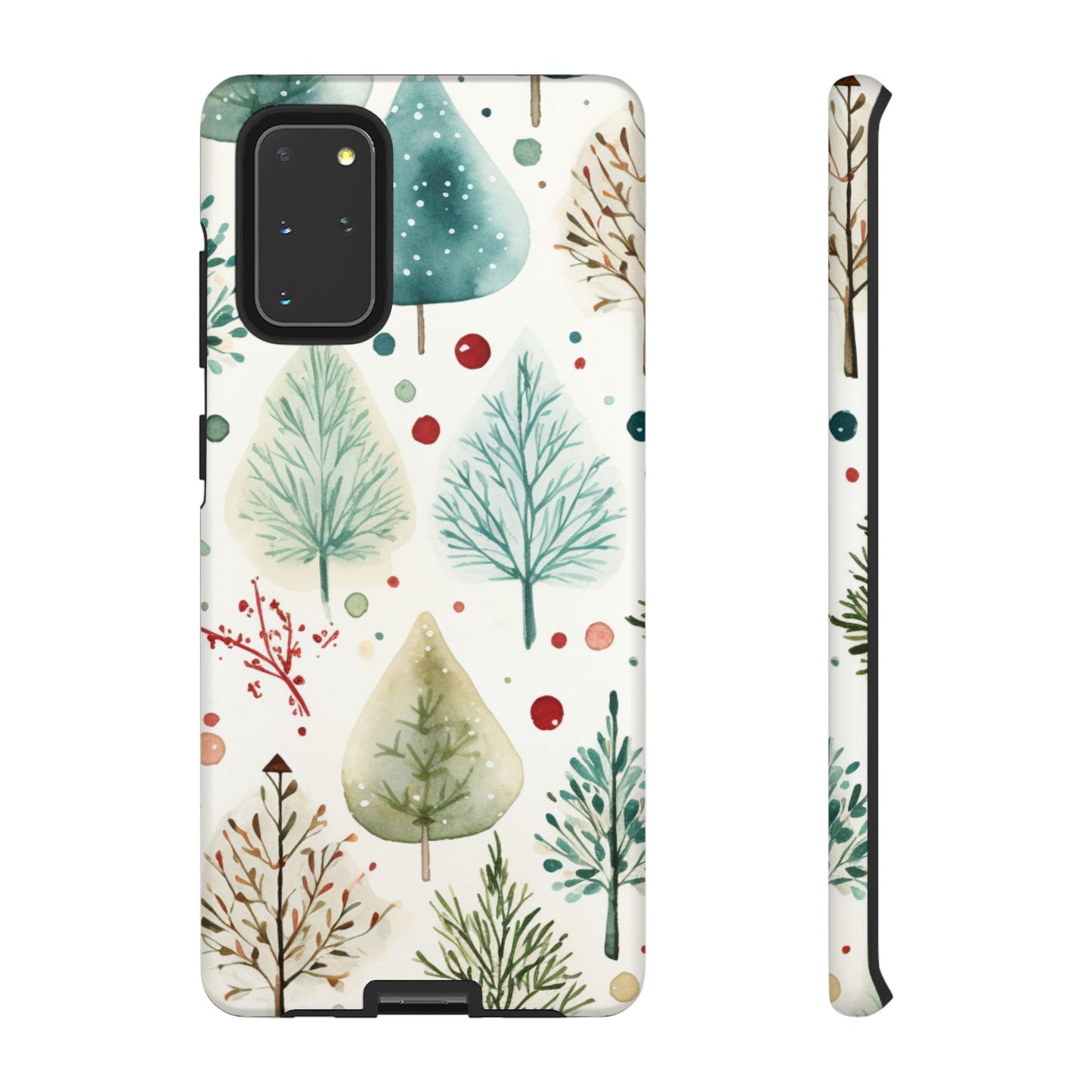 Watercolor Winter Trees Samsung Galaxy Case – Nature-Inspired, Holiday Theme Protective Cover