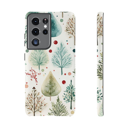 Watercolor Winter Trees Samsung Galaxy Case – Nature-Inspired, Holiday Theme Protective Cover