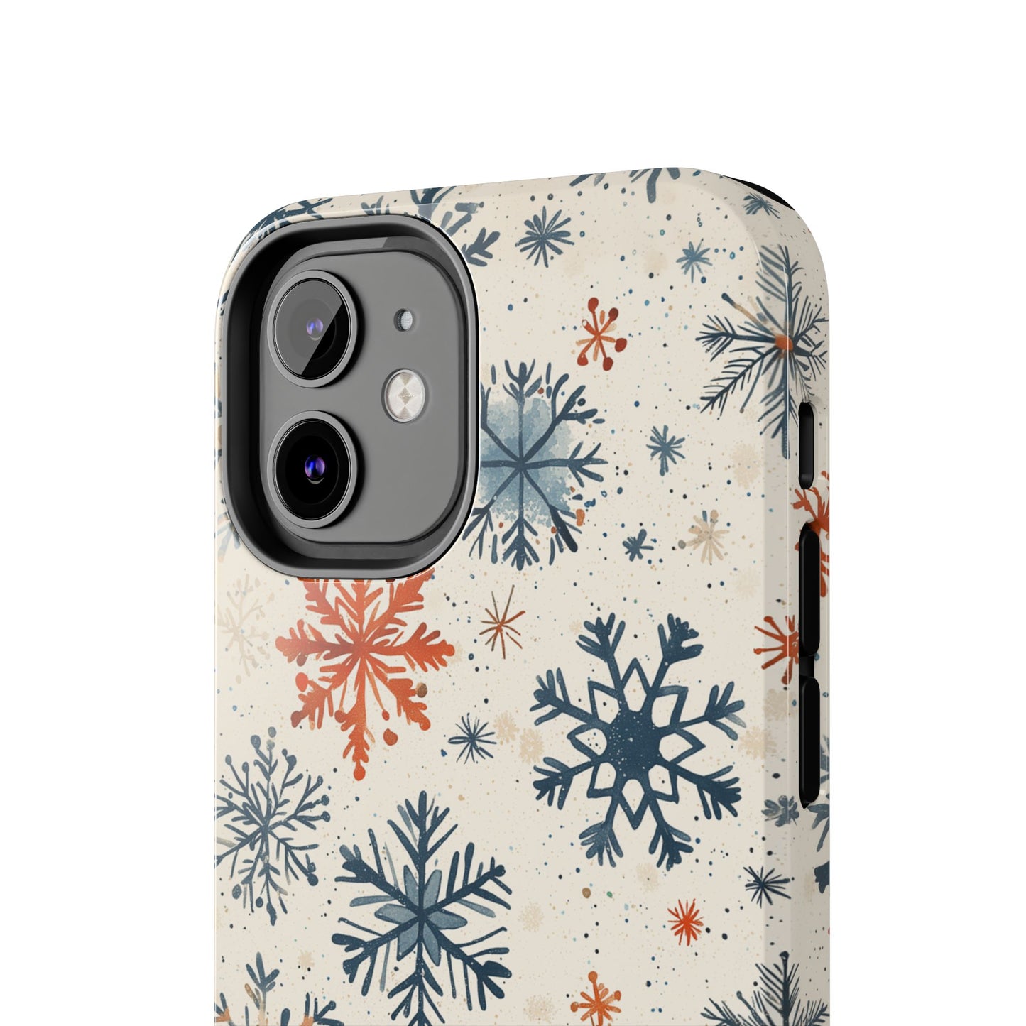 Rustic Orange and Blue Snowflake Pattern – iPhone Series Case