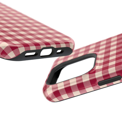 Vintage Red Gingham Check – MagSafe iPhone Case