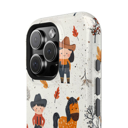 Cowboy Adventures Tough MagSafe iPhone Case – Cute Western Theme, Dual-Layer Protection