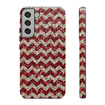 Copy of Sparkling Red & White Chevron – Glitter Illusion Samsung Galaxy Case