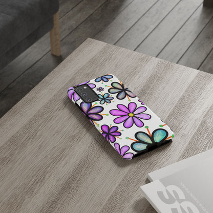 Whimsical Lavender Floral Samsung Galaxy Case – Ultra-Slim, High-Gloss Finish