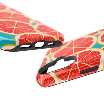 Ruby Grapefruit Pop Tough MagSafe iPhone Case – Vibrant Citrus Design, Shock-Resistant Protection