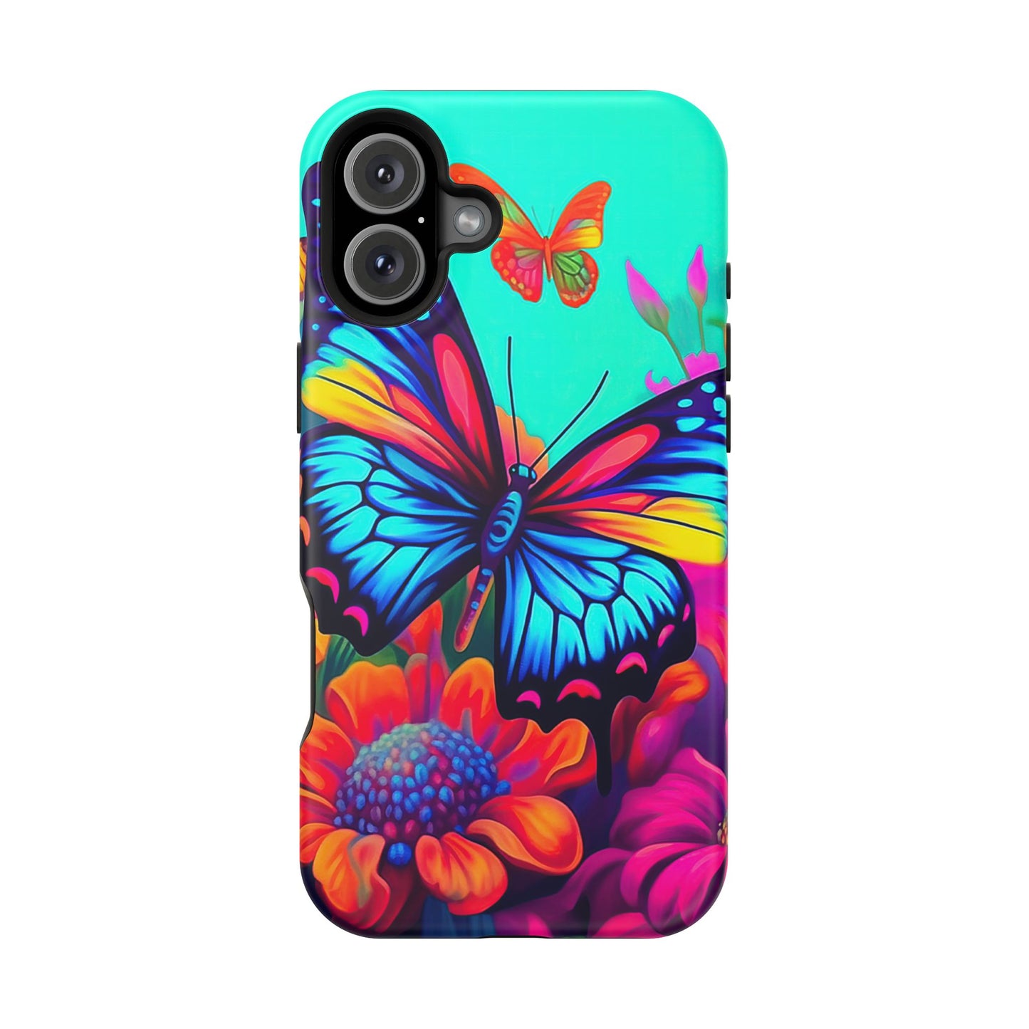 Vivid Butterfly & Floral Burst - MagSafe iPhone Case