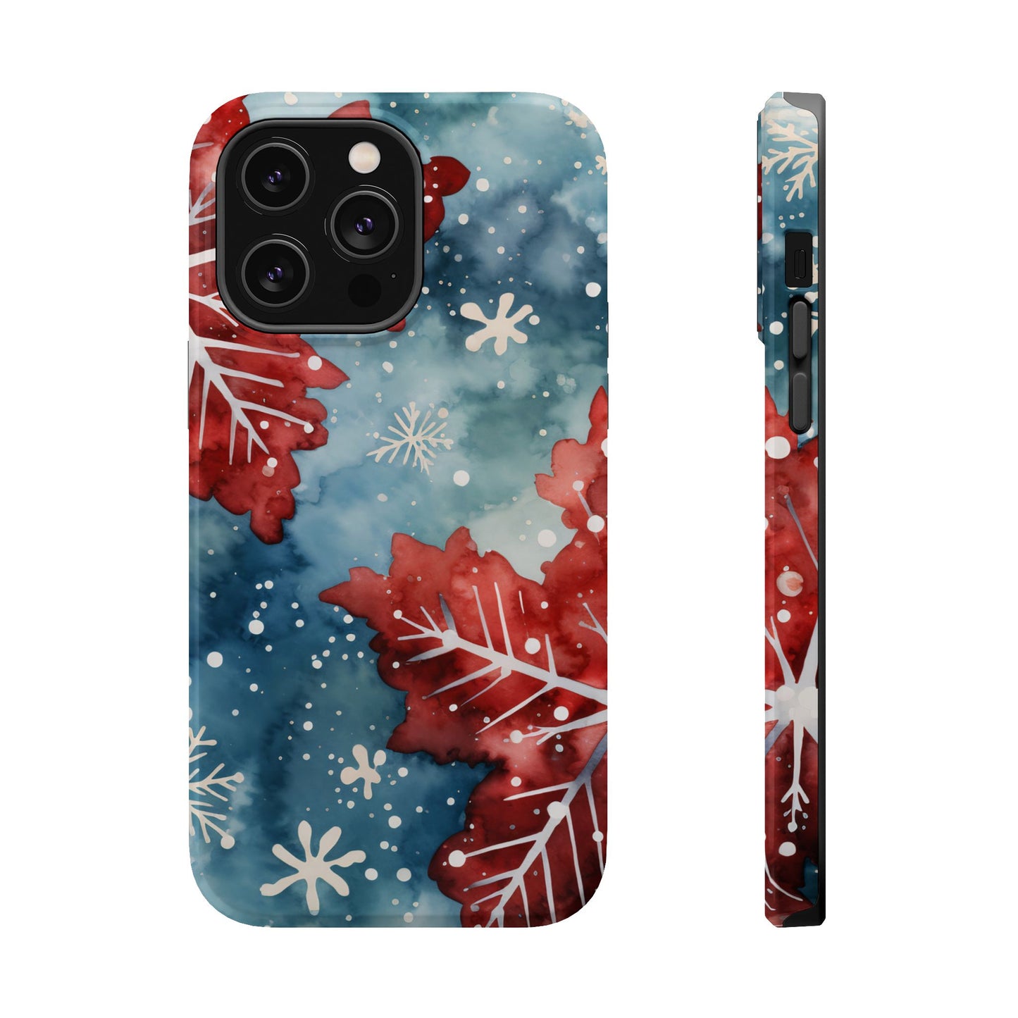 Crimson Snowflake Charm – MagSafe iPhone Case