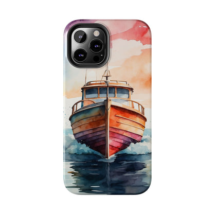 Sunset Sail Watercolor Boat – iPhone Series Case