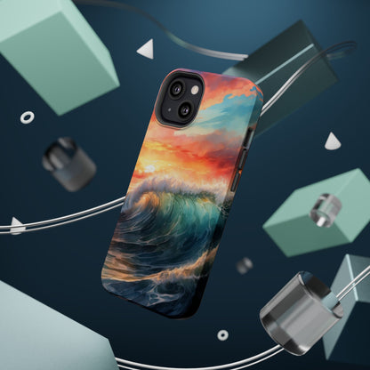 Ocean Wave Sunset MagSafe iPhone Case – Coastal Vibes Design