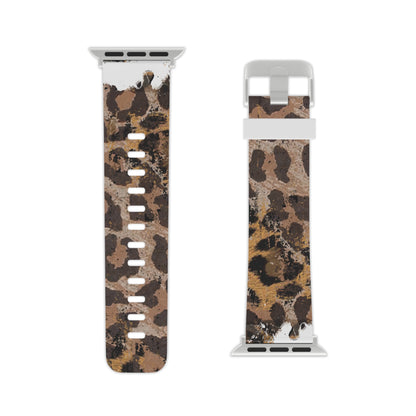 Vintage Distressed Leopard Print Apple Watch Band