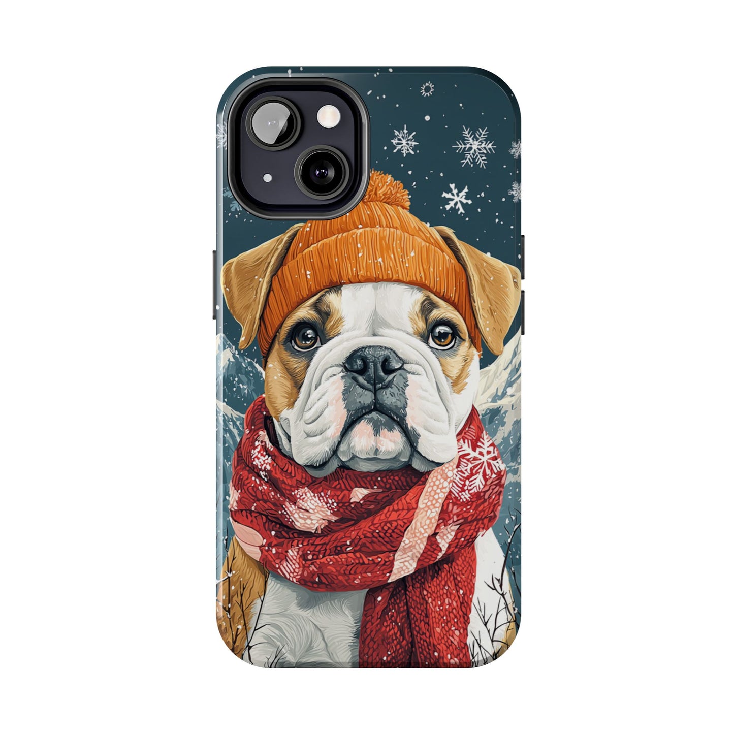 Cozy French Bulldog iPhone Case – Rustic Fireplace Protective Cover