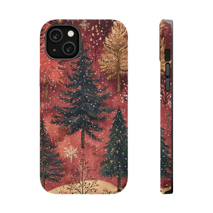 Rustic Red Winter Forest - MagSafe iPhone Series Case