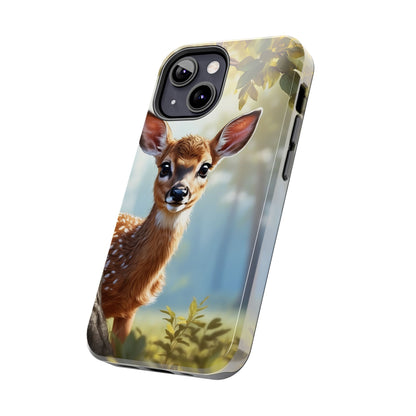 Whimsical Fawn in a Sunlit Forest iPhone Case