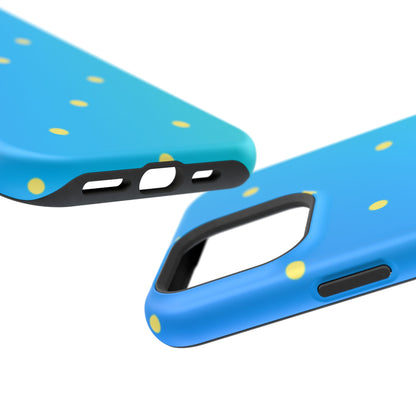 Blue Ocean Gradient Polka Dots MagSafe iPhone Case – Shockproof, Smooth Matte Finish, Dual-Layer Design