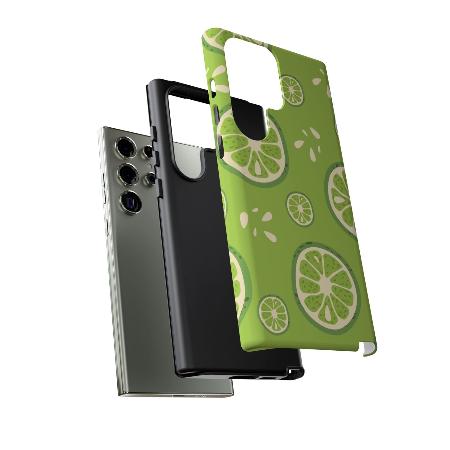 Zesty Lime Splash Tough Samsung Galaxy Case – Fresh Citrus Design, Dual-Layer Protection