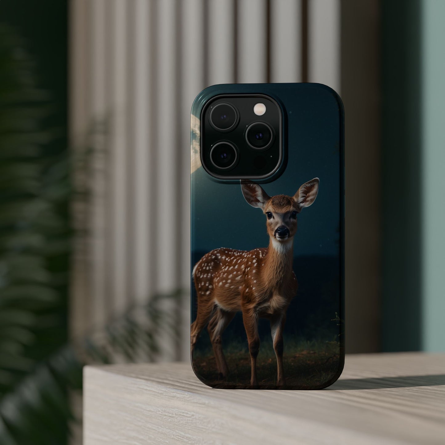 MagSafe-Compatible iPhone Case – Mystic Fawn Under the Moonlit Sky