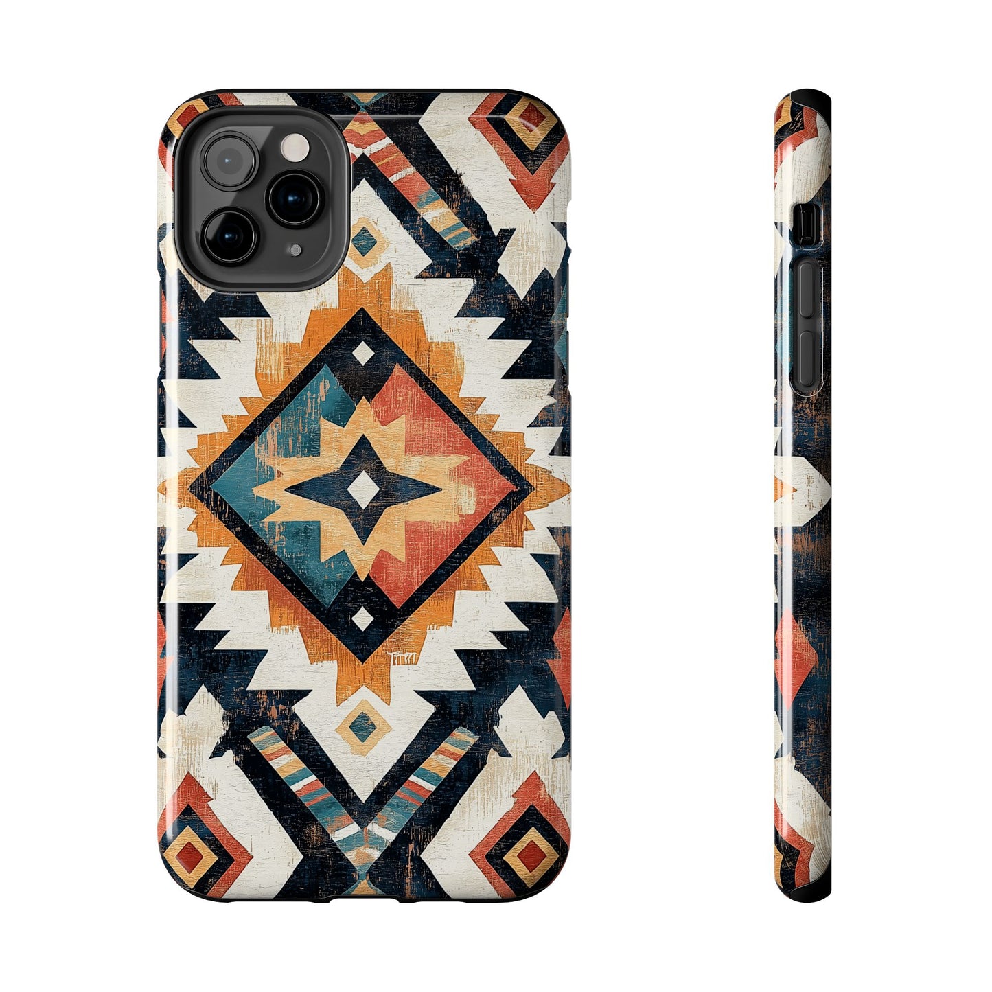 Vintage Southwestern Diamond Tough iPhone Case – Rustic Tribal Design, Dual - Layer Protection - BOGO Cases