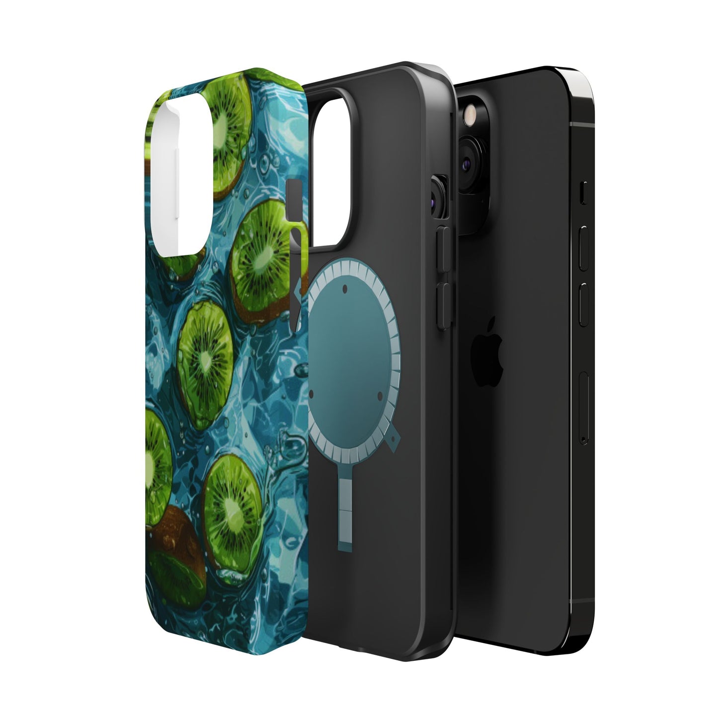 Tropical Kiwi Splash MagSafe iPhone Case – Tough Dual-Layer, Vibrant Summer Design