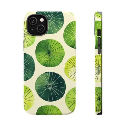 Watercolor Lily Pads MagSafe iPhone Case – Shockproof, Matte Finish, Dual-Layer Protection