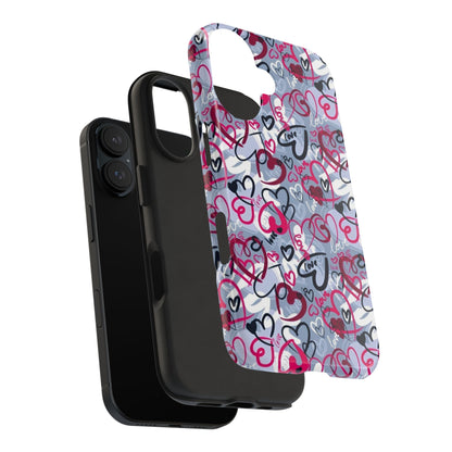 Graffiti Love Hearts iPhone Case