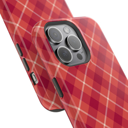 Red Plaid Crisscross – MagSafe iPhone Case