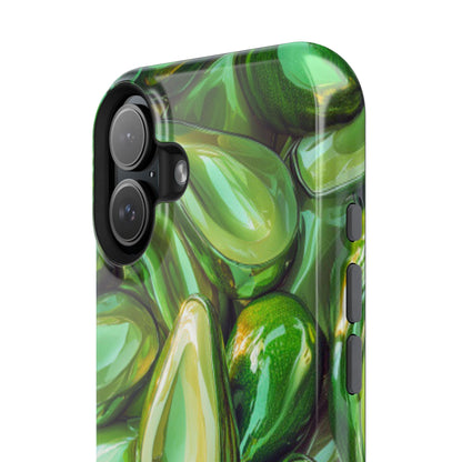 Glossy Avocado MagSafe iPhone Case – Sleek Green 3D Fruit Design, Durable and Stylish