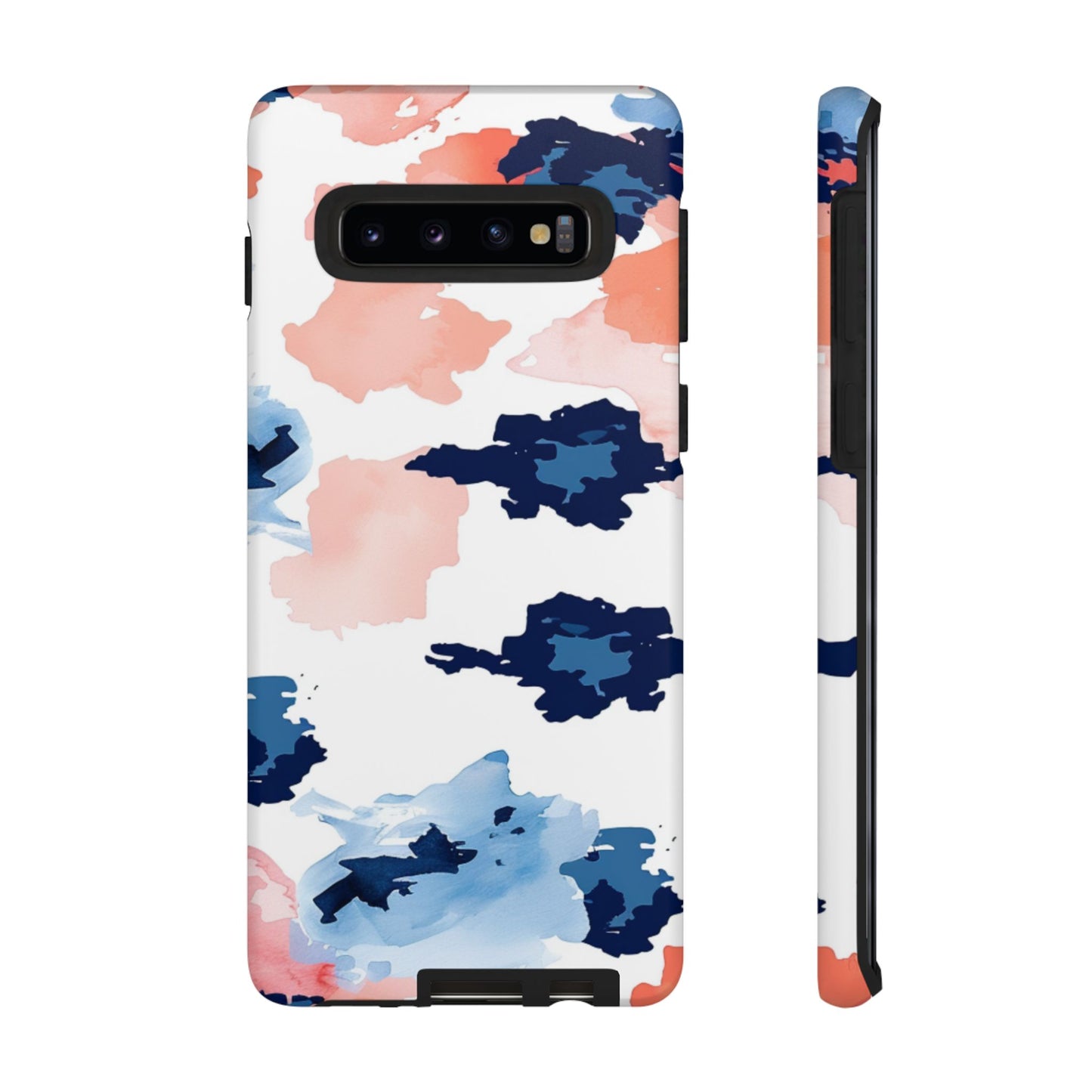 Abstract Coral & Navy Watercolor Design – Samsung Galaxy Case