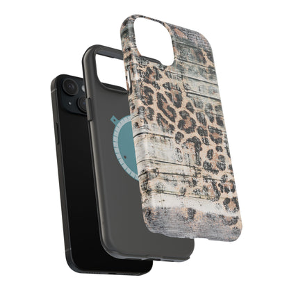 Rustic Leopard Wood Print - MagSafe iPhone Series Case