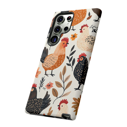 Samsung Galaxy Case: Cluckin' Vintage – Chickens & Leaves