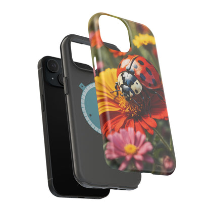 Ladybug on Orange Daisy - MagSafe iPhone Case