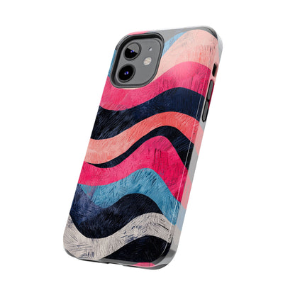 Abstract Wave Pattern iPhone Case – Shockproof, Matte Finish, Dual-Layer Protection