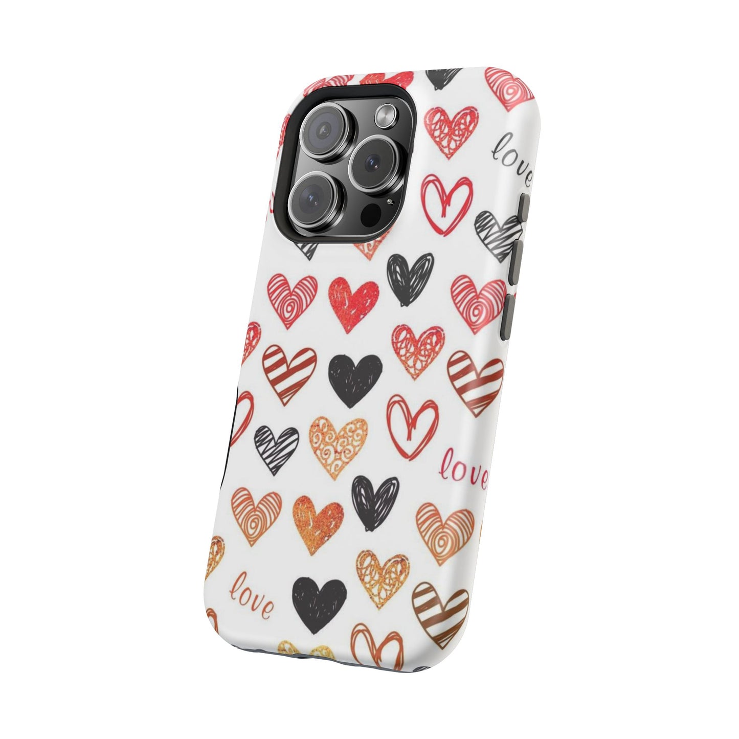 MagSafe Case: Hand-Drawn Hearts & Love