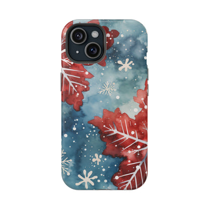 Crimson Snowflake Charm – MagSafe iPhone Case